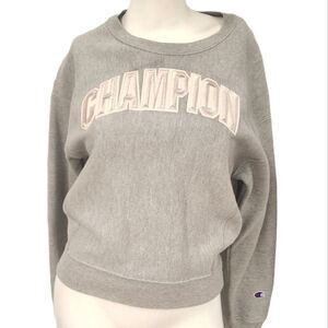 Women's Gray CHAMPION Logo Sweatshirt Size XS